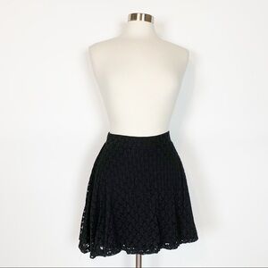 Forever 21 Black Floral Lace A Line Skater Skirt S